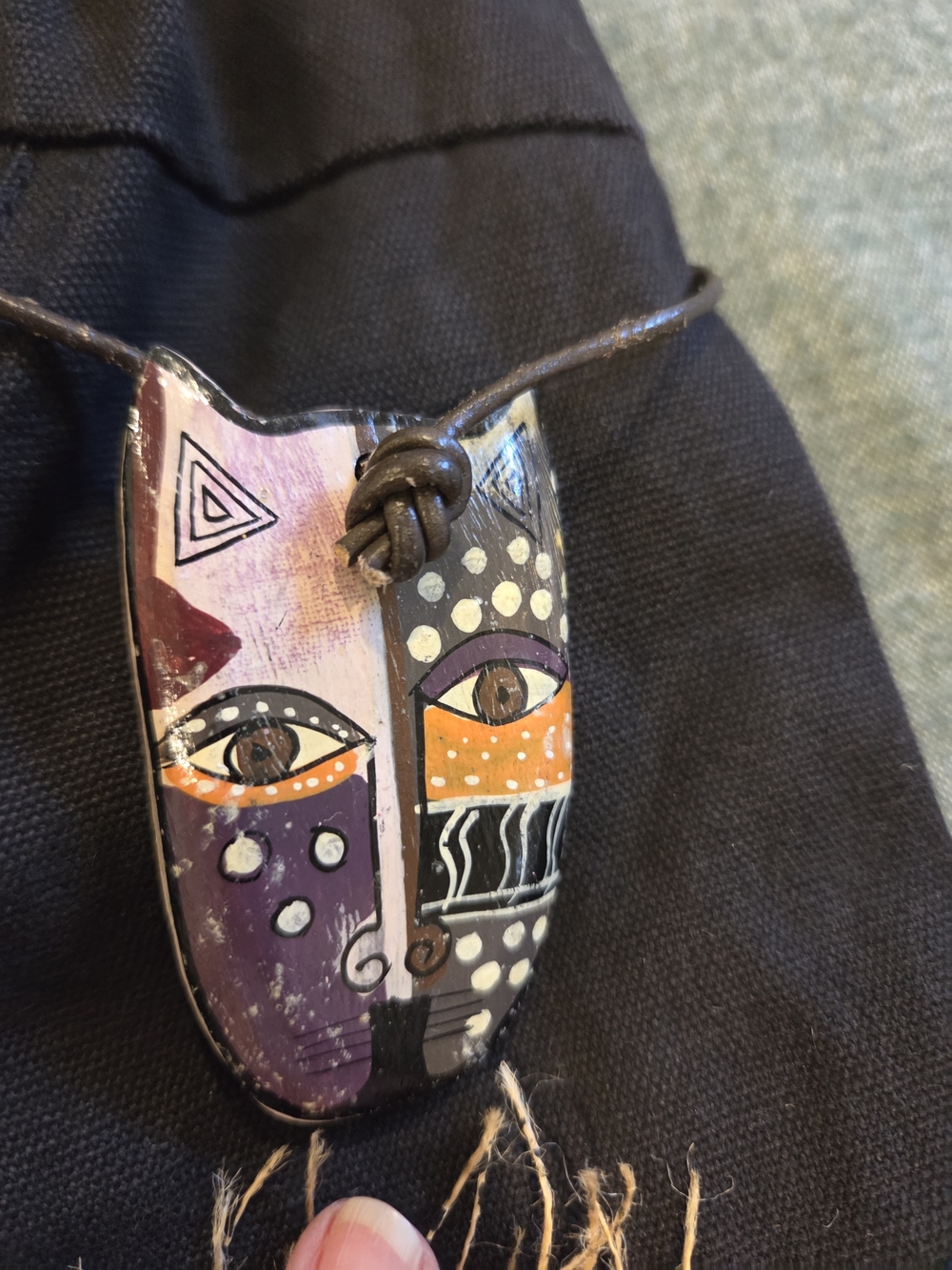 Laurel Burch Black Hobo Bag with Purple and Gold Cats - Picture 3 of 15